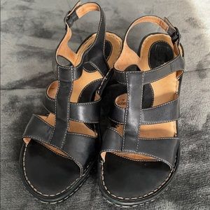 Born Black Wedge Sandals